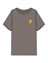 The Mens Heavyweight Tee - Grey Stone - Try Smile Collective - Left Chest & Back Stacked "SMILE" - Printed - Full Color