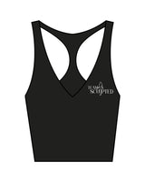 The Racer Tank - Black - Team Sculpted - Left Chest Logo & Center Back - Printed - White