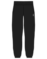 The Womens Sweatpants - Black - SOUL YOGA - Left Leg - Embroidered - White