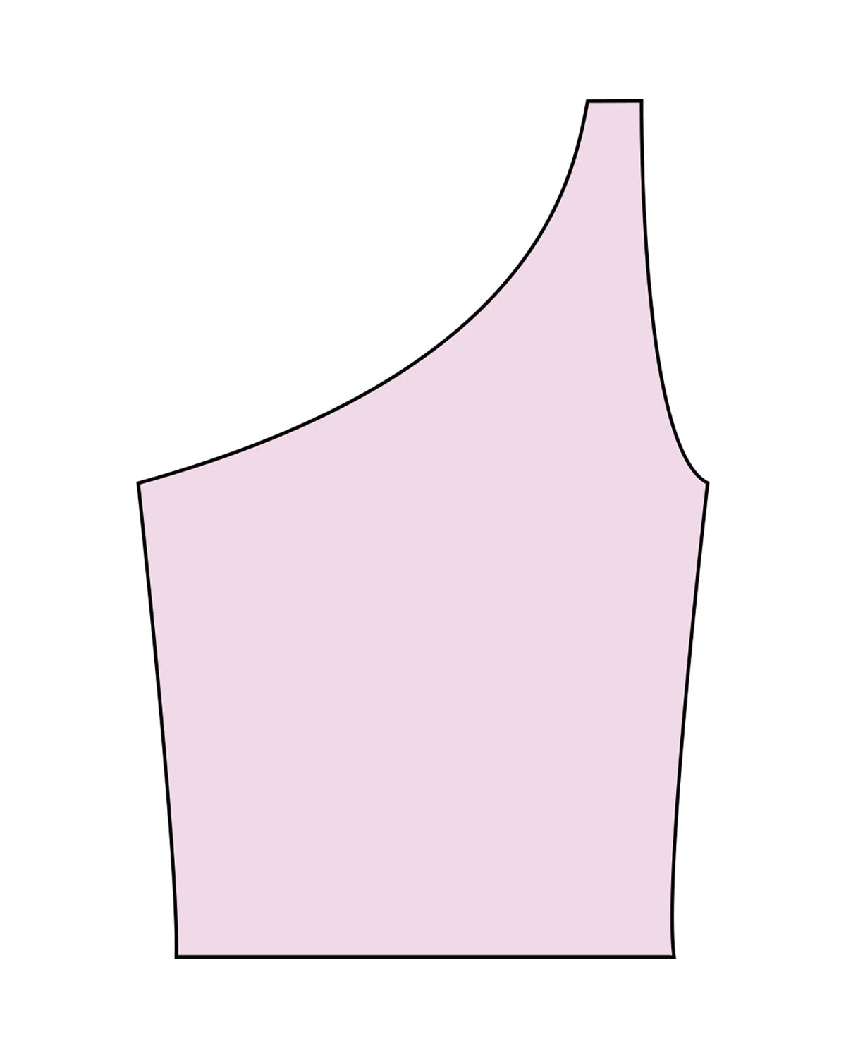 The One Shoulder Tank - Pink - MAT - Center Back - Printed - White