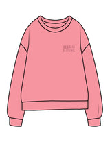 The Midweight Unisex Crewneck - Washed Pink - HiLo - Left Chest & Back Stacked - Printed - Tone on Tone