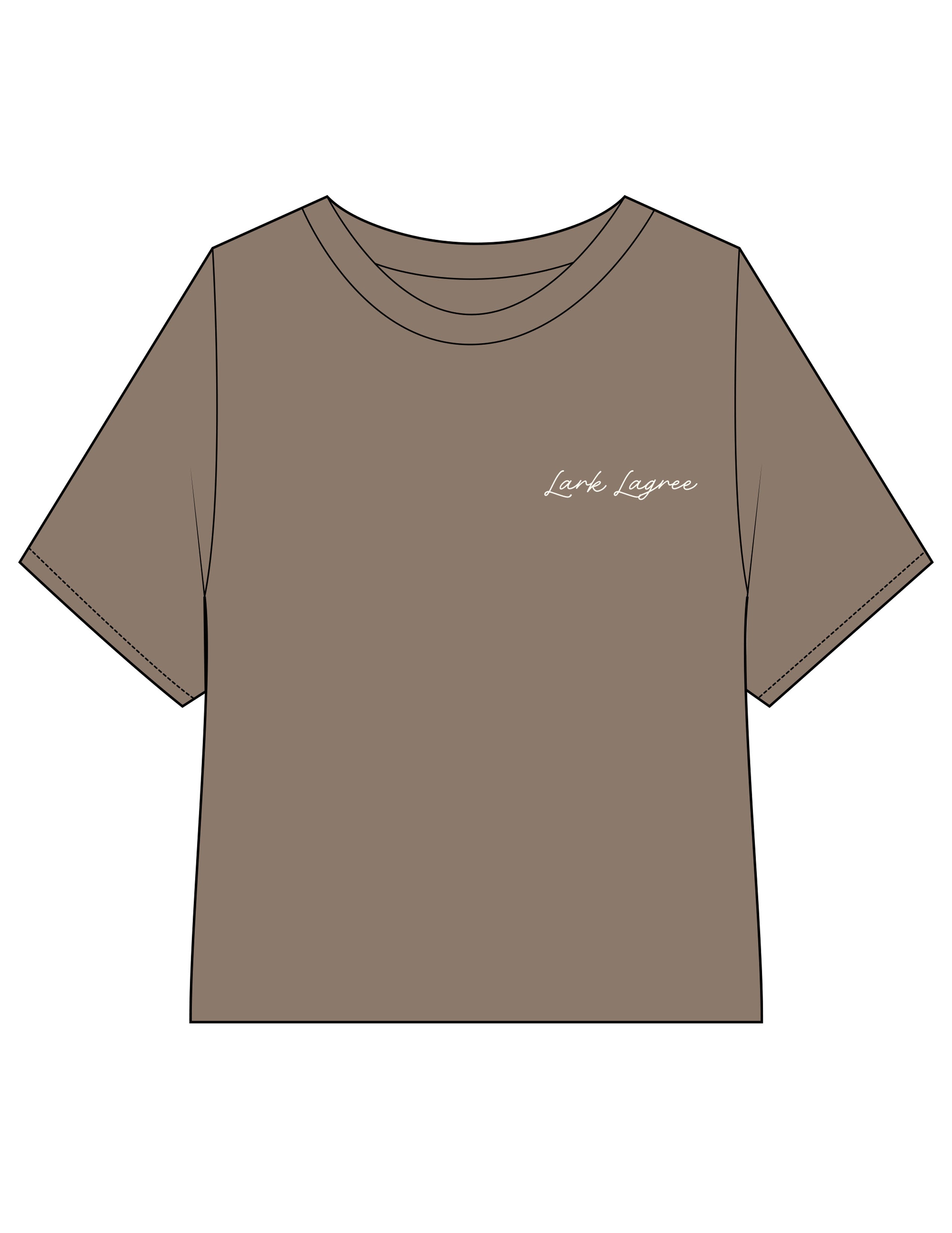 The Crop Terry Tee - Cacao - Pure Movement LARK - Left Chest - Embroidered - Off White