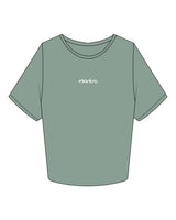 The Crop Tee - Sage - Mantra - Center Chest - Printed - White