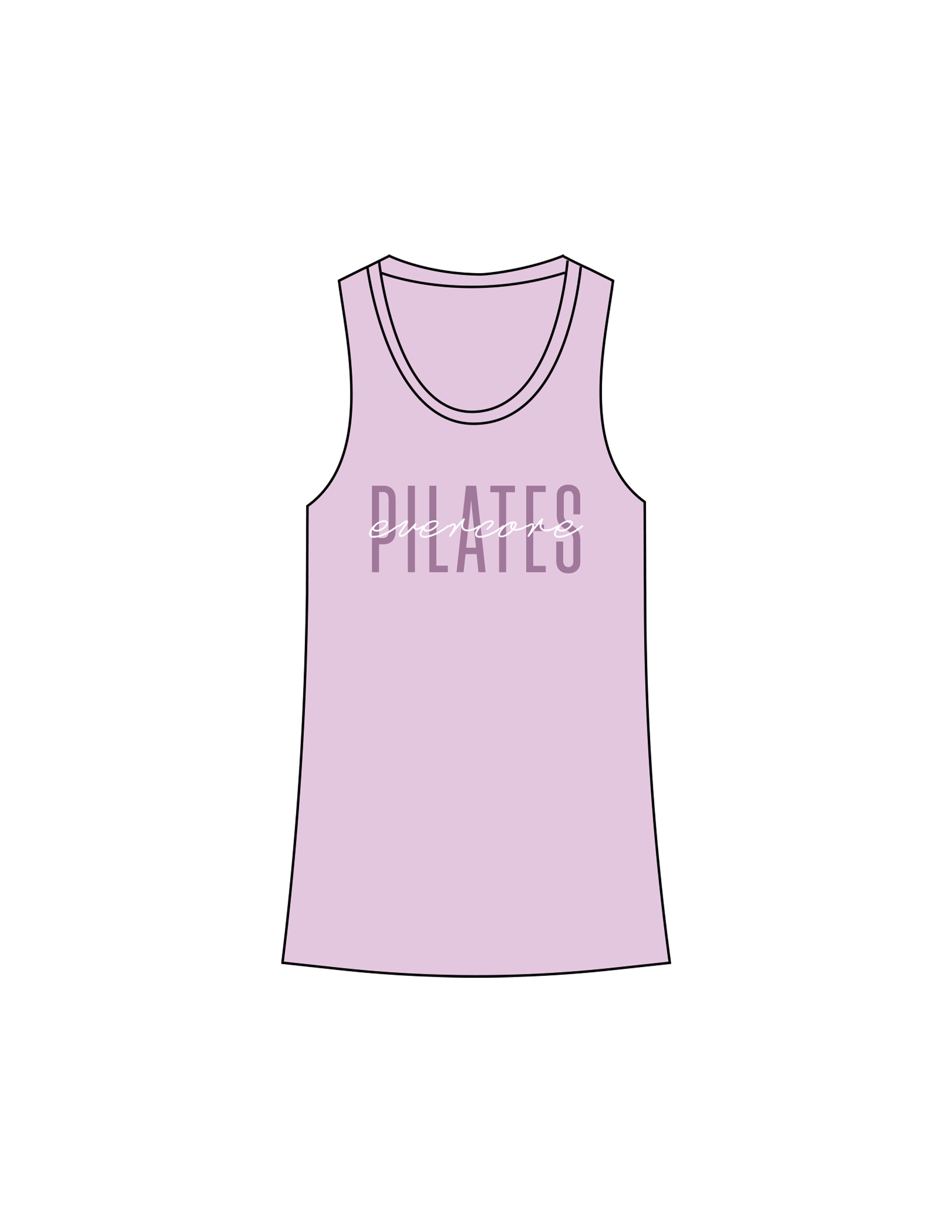 The Womens Full Length Tank - Lilac - EVERCORE - Center Chest - Printed - Full Color