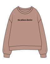 The Womens Crewneck - Clay - THE PILATES DISTRICT - Center Chest - Printed - Black