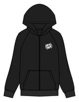 The Womens Zip Hoodie - Black - Lagree Red - Left Chest & Back Stacked - Printed - White