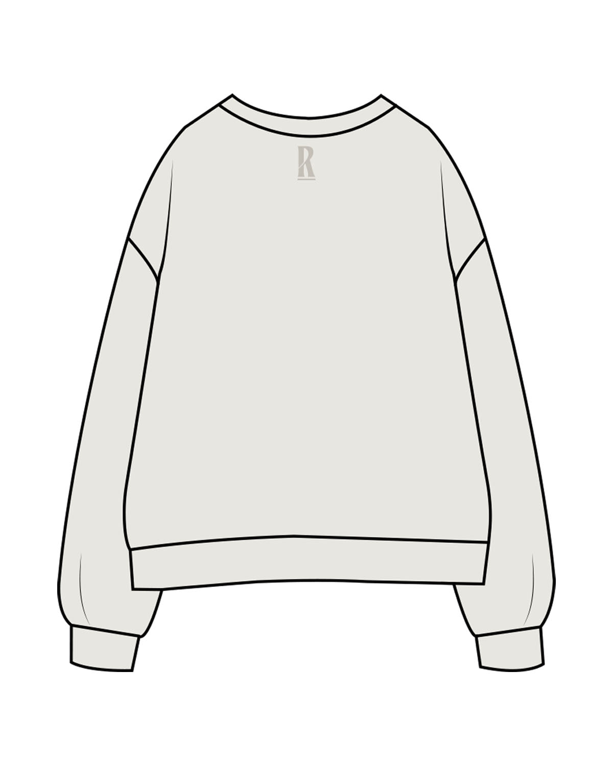 The Womens Crewneck - Washed Bone - Revolve Pilates - Center Chest & Back Neckline - Printed - Tone on Tone
