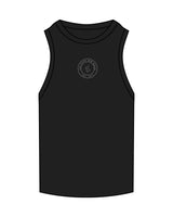 The Ribbed Full Length Tank - Black - SD Mom Walks - Center Chest " SAN DIEGO " - Embroidered - White