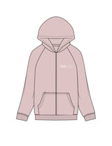 The Recycled Unisex Zip Hoodie - Blush - Viva Pilates - Left Chest - Printed - White