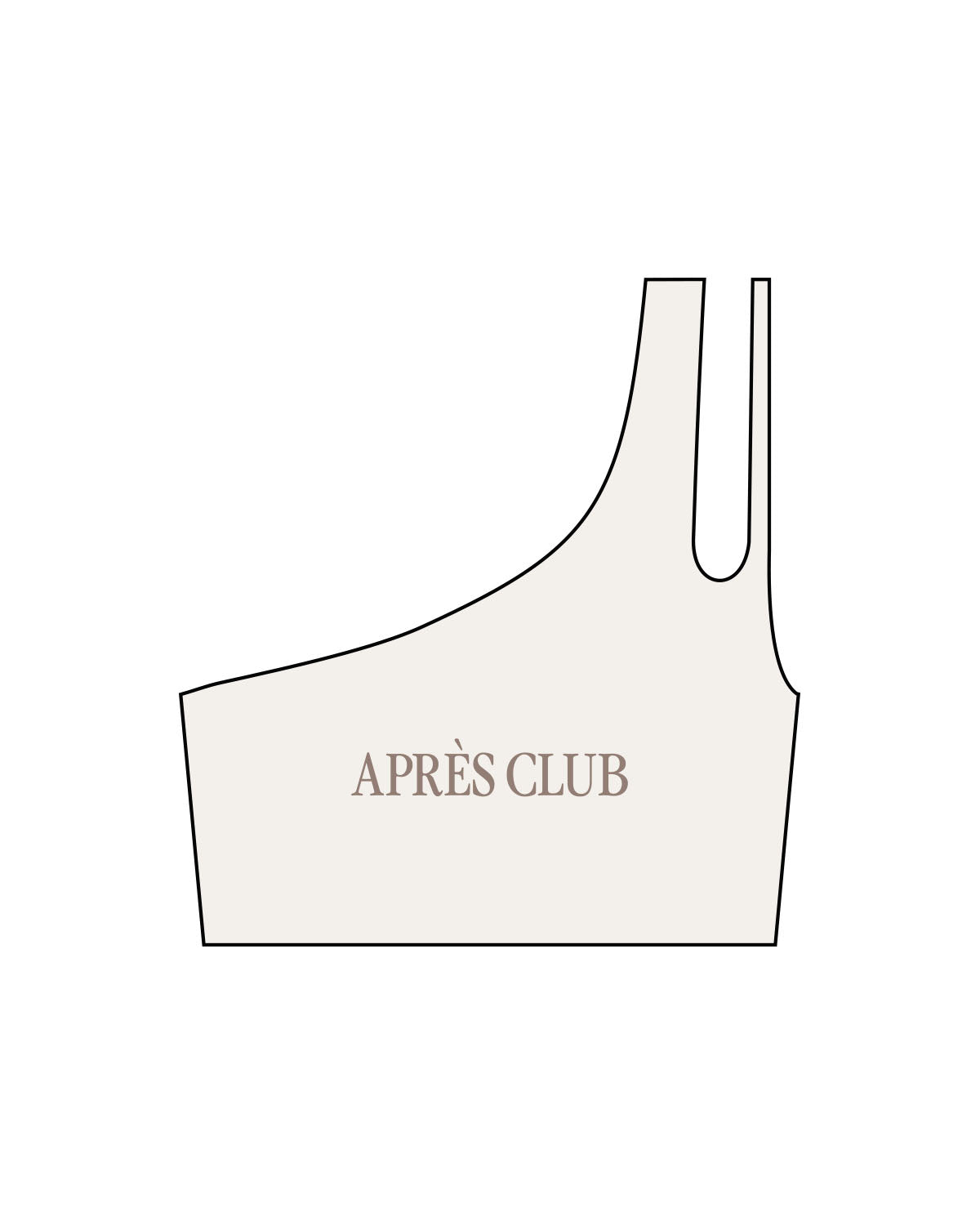 The One Shoulder Bra - Beige - Lagree Tahoe - Center Chest - Printed - Brown