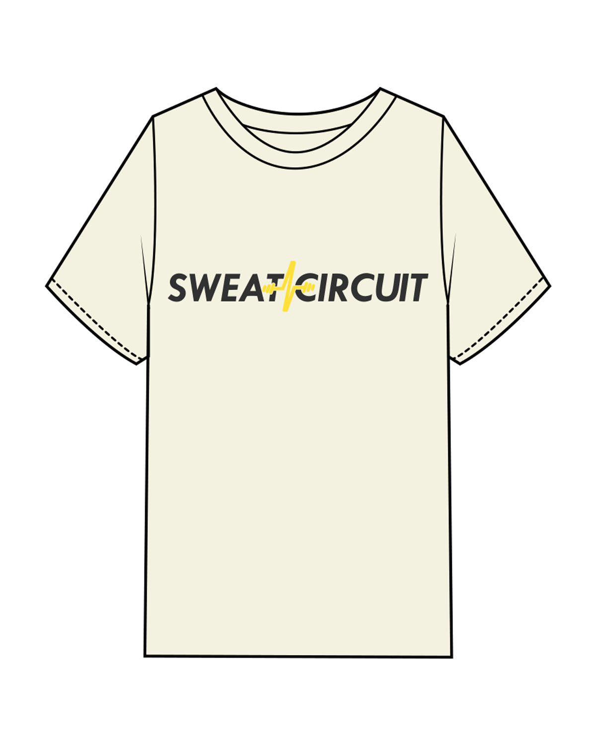 The Womens Heavyweight Tee - Butter - Sweat Circuit - Center Chest - Back Neckline - Printed - Full Color