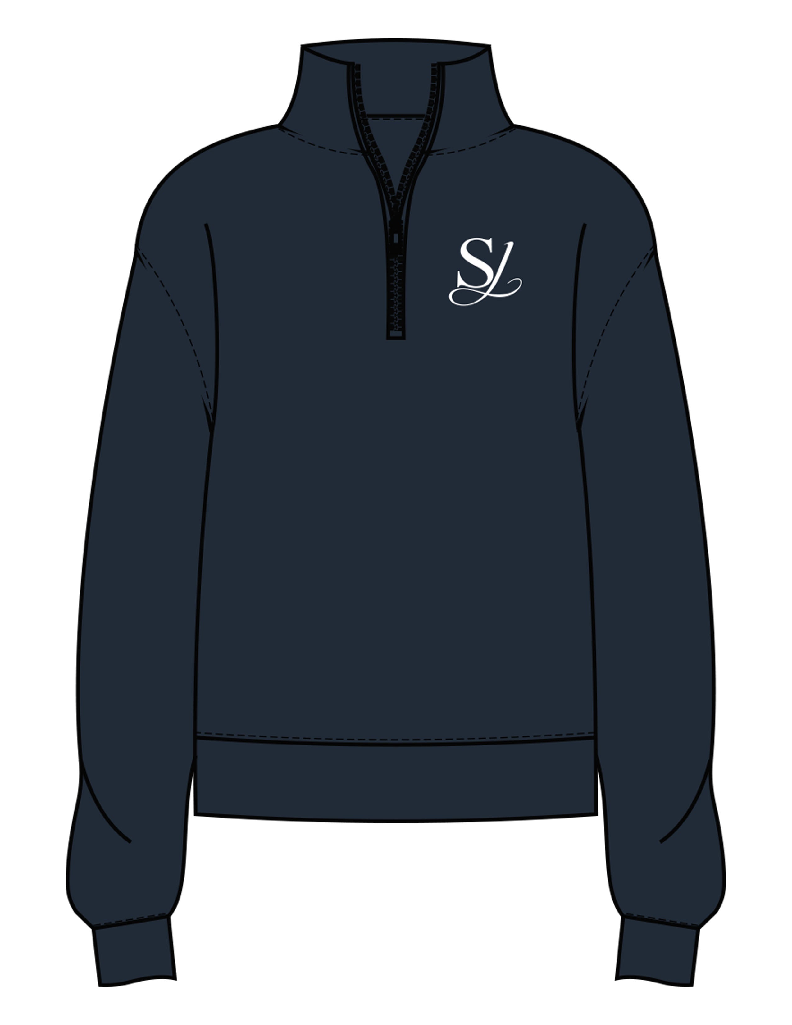 The Womens 1/4 Zip - Navy - Skulpt Lagree - Left Chest - Printed - White