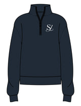 The Womens 1/4 Zip - Navy - Skulpt Lagree - Left Chest - Printed - White