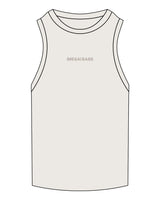 The Ribbed Full Length Tank - Bone - Megafit House - Center Chest - Embroidered - Tone on Tone