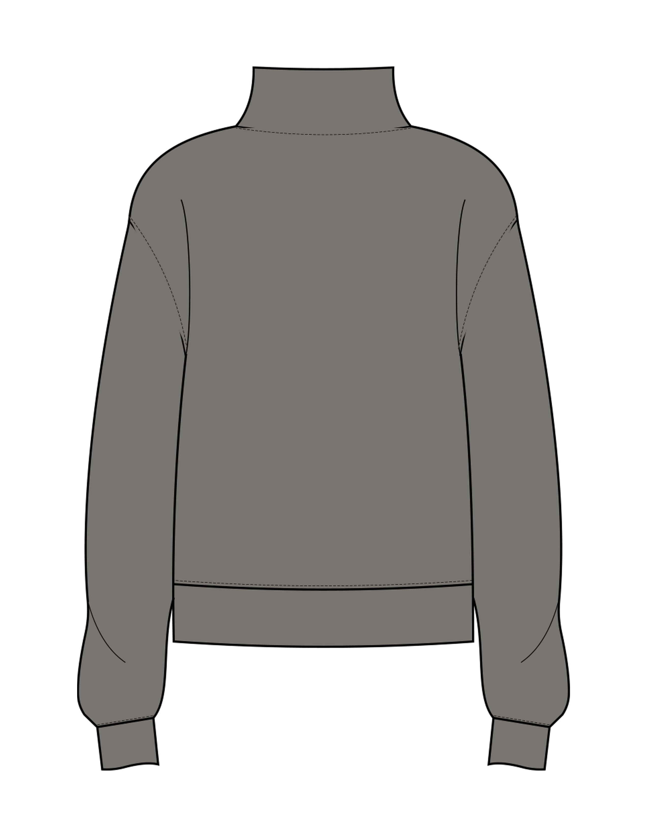 The Womens 1/4 Zip - Washed Gray - Karve - Left Chest Stacked - Printed - White