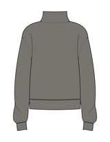 The Womens 1/4 Zip - Washed Gray - Karve - Left Chest Stacked - Printed - White