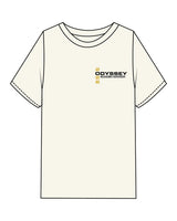 The Mens Heavyweight Tee - Off White - Odyssey Performance - Left Chest - Back Center Stacked - Printed - Full Color
