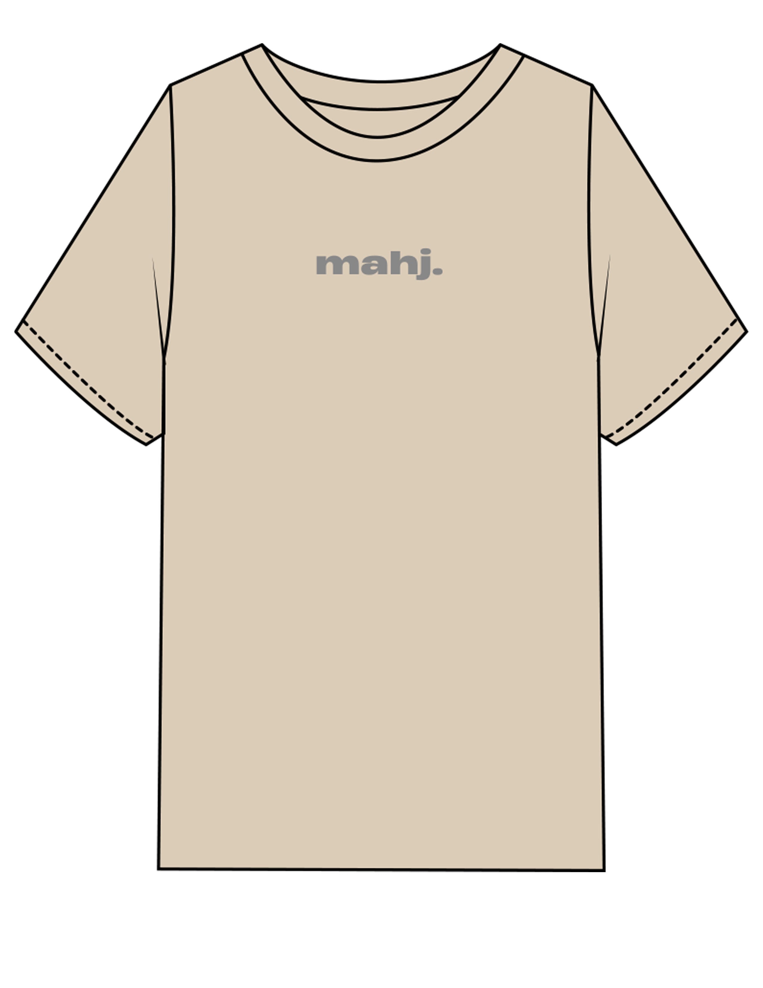 The Mens Heavyweight Tee - Washed Khaki - Barnes. The Label - Center Chest & Full Back - Printed - Full Color