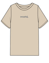 The Mens Heavyweight Tee - Washed Khaki - Barnes. The Label - Center Chest & Full Back - Printed - Full Color