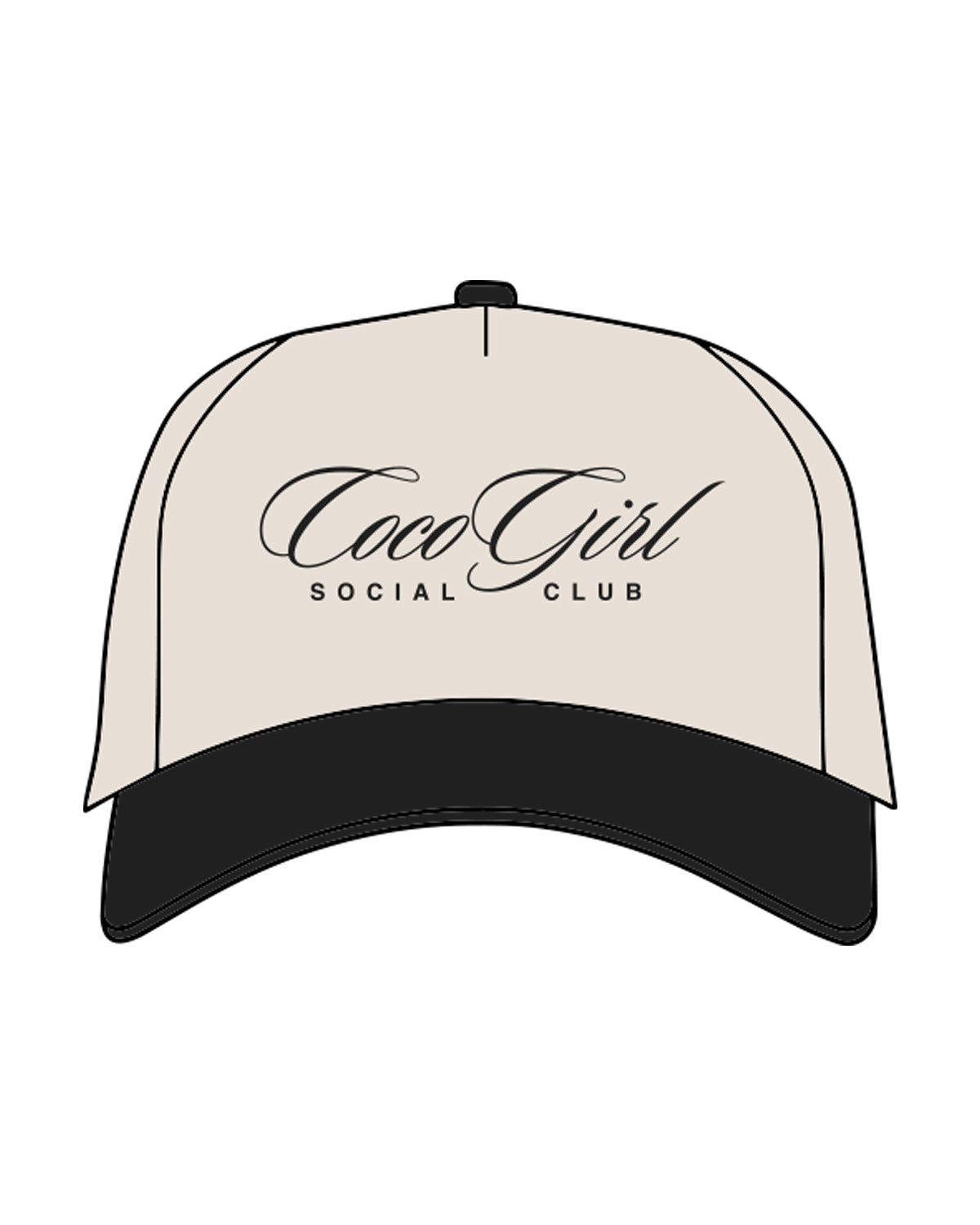 The Canvas Cap - Natural / Black- Dr. Courtney - Center Stacked & Back Head - Embroidered Black