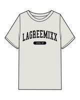 The Mens Heavyweight Tee - Washed Bone - Lagreemixx Retail - Chest Arc Stacked - Back Neckline - Printed - Black