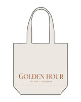 The Promo Tote Bag - Natural - Golden Hour Pilates - Center Body - Printed - Orange
