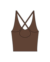 The Sporty Strappy Tank - Brown - Coach Code - Left Chest - Text - Printed - White