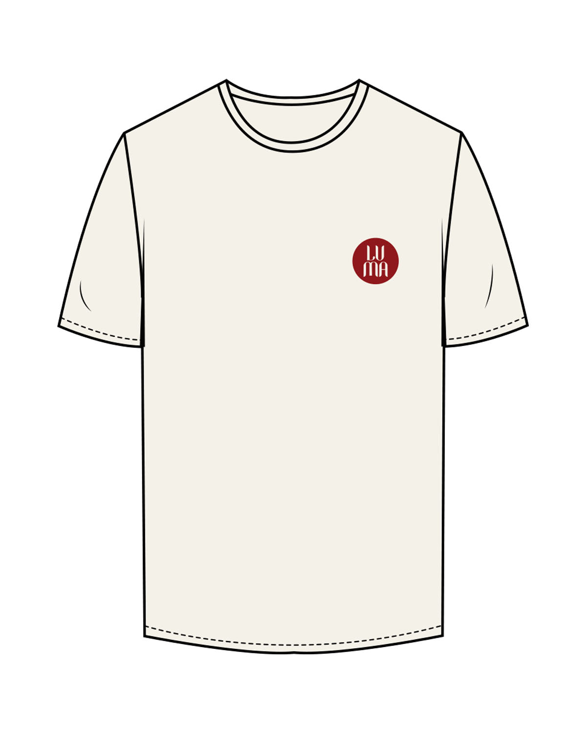 The Mens Tee - Off White - Luma Wellness - Left Chest - Printed - Red