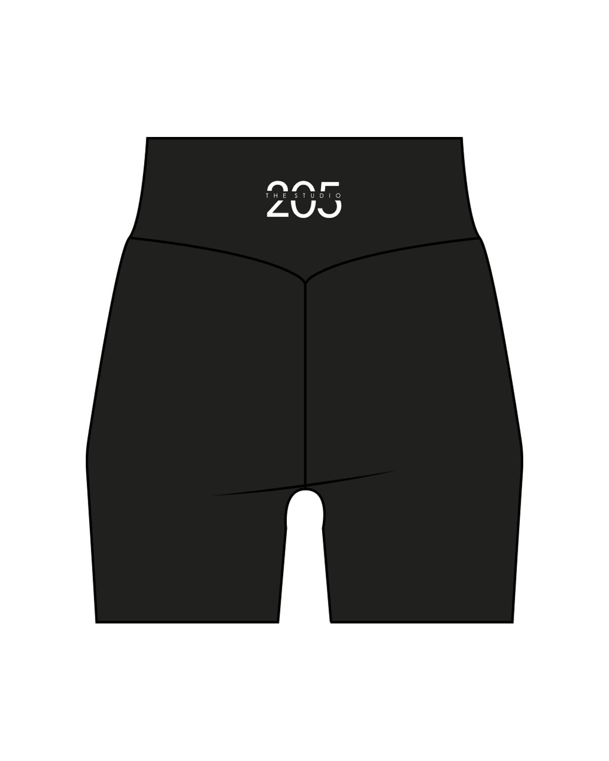 The Basic Short - Black - Studio 205 - Back Waist - 205 Overlay - Printed - White