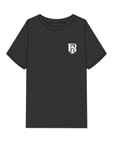 The Mens Heavyweight Tee - Washed Black - IR Fit - Left Chest - Full Back - Printed - White