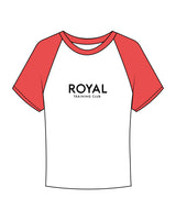 The Micro Rib Baby Tee - White / Red - Royal Training Club - Center Chest Stacked - Printed - Black