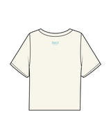 The Boxy Crop Tee - Off White - Squeeze Massage - Center Chest & Back Neckline - Printed - Turquoise