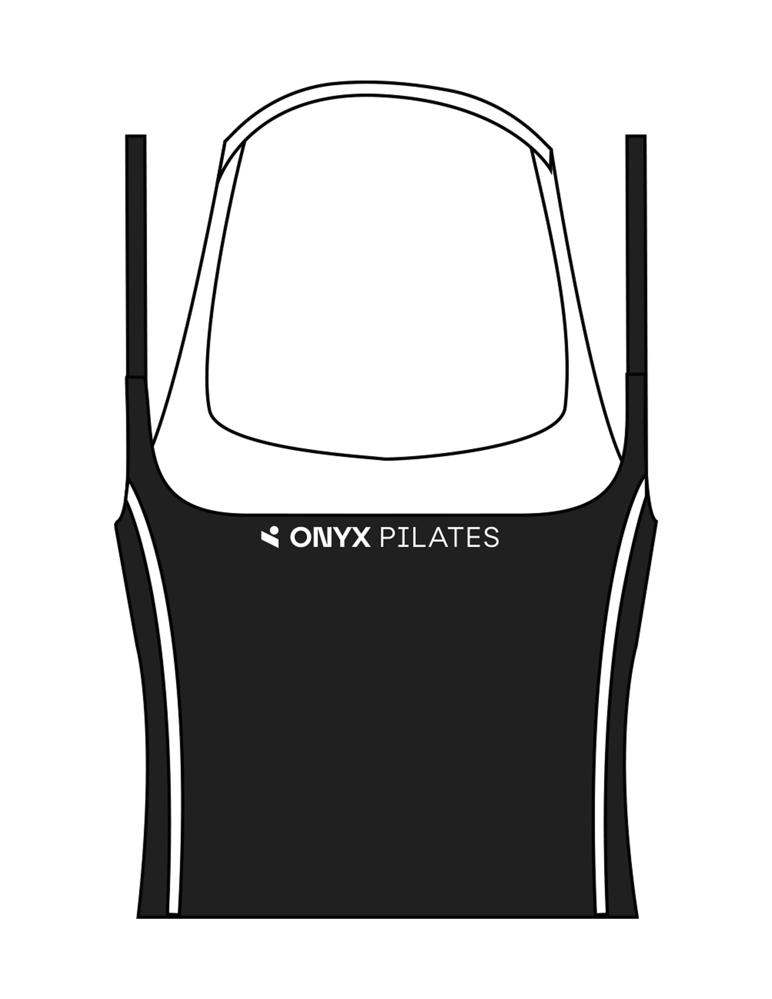 The Piped Tank - Black - Onyx Fit - Center Chest & Center Back - Printed - White