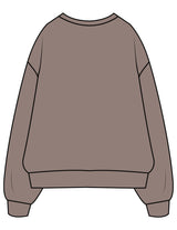 The Mens Crewneck - Washed Gray - Pilates Practice - Center Chest Stacked - Printed - Off White