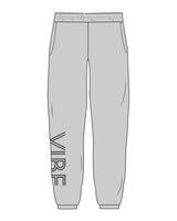 The Womens Sweatpants - Storm - Vibe Hot Yoga & Pilates - Right Leg - Printed - Black