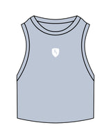 The Ribbed Crop Tank - Powder - M4Lagree - "M4 Icon" - Center Chest - Embroidered White