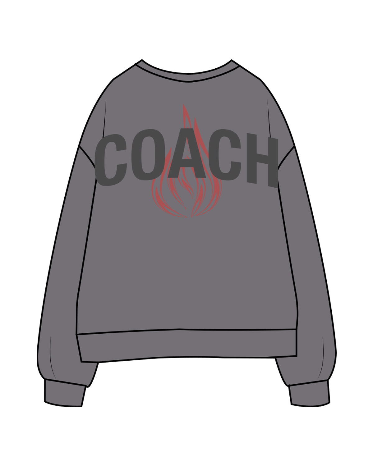 The Recycled Unisex Crewneck - Asphalt - Corefire - Left Chest & "COACH" Back - Full Color