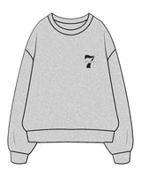 The Mens Crewneck - Heather - STUDIO 7 - Left Chest - Printed - Black