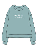 The Recycled Unisex Crewneck - Arctic - Mantra - Center Chest Stacked - Printed - White