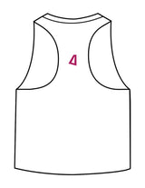 The Crop Muscle Racerback - White - Delta Fitness - Chest Stacked "I LIFT" & Back Icon - Printed - Full Color