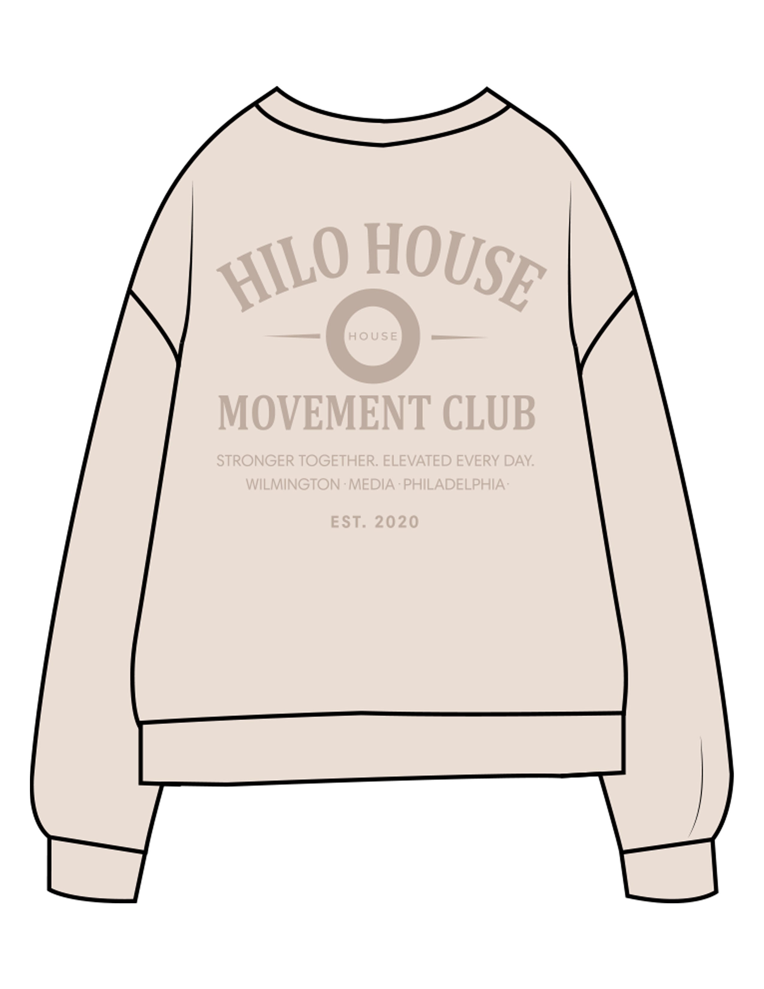 The Midweight Unisex Crewneck - Washed Ivory - HiLo - Center Chest & Back Stacked - Printed - Tone on Tone