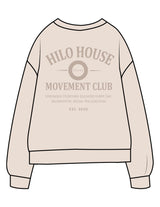 The Midweight Unisex Crewneck - Washed Ivory - HiLo - Center Chest & Back Stacked - Printed - Tone on Tone