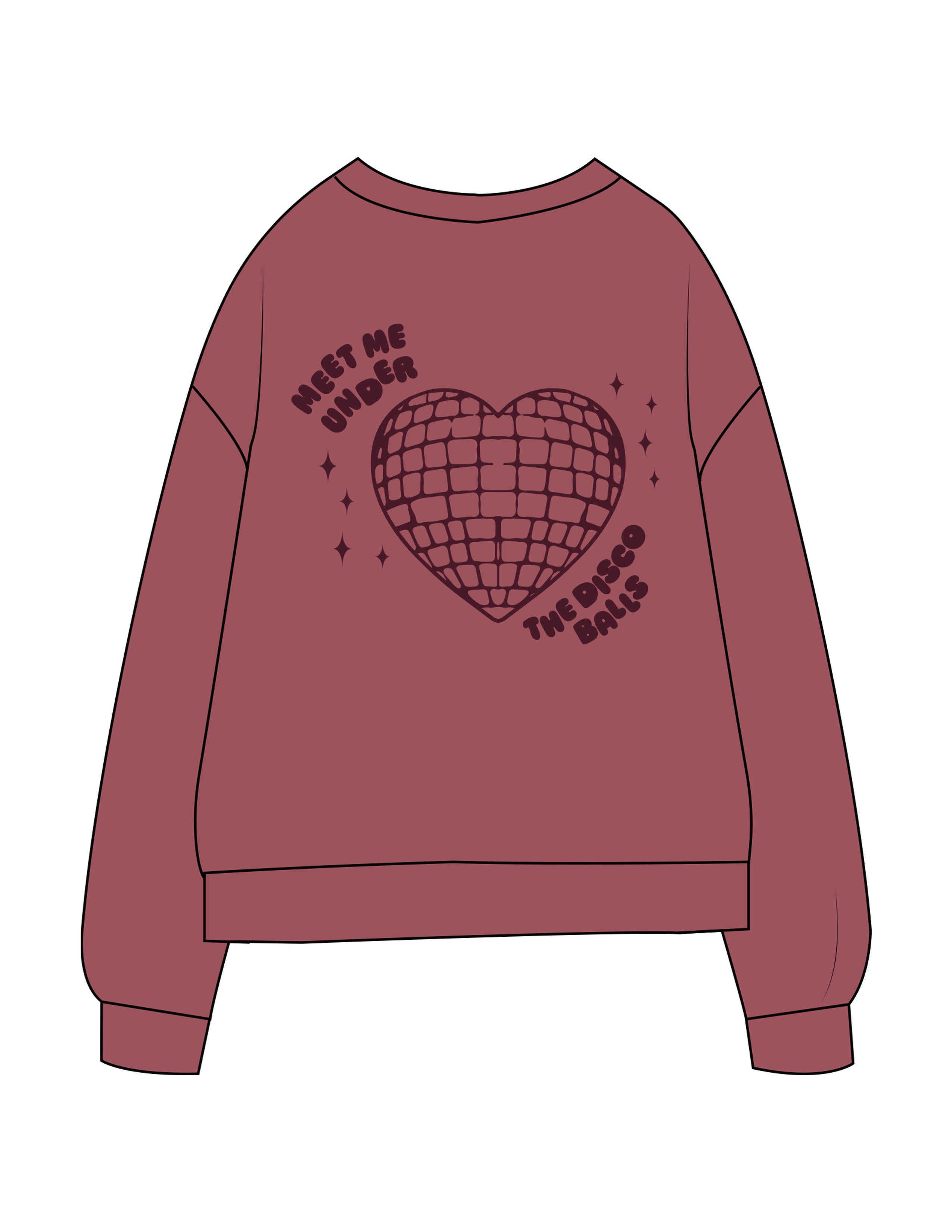 The Midweight Unisex Crewneck - Washed Maroon - Activate House - Left Sleeve & Full Back - Printed - Dark Maroon