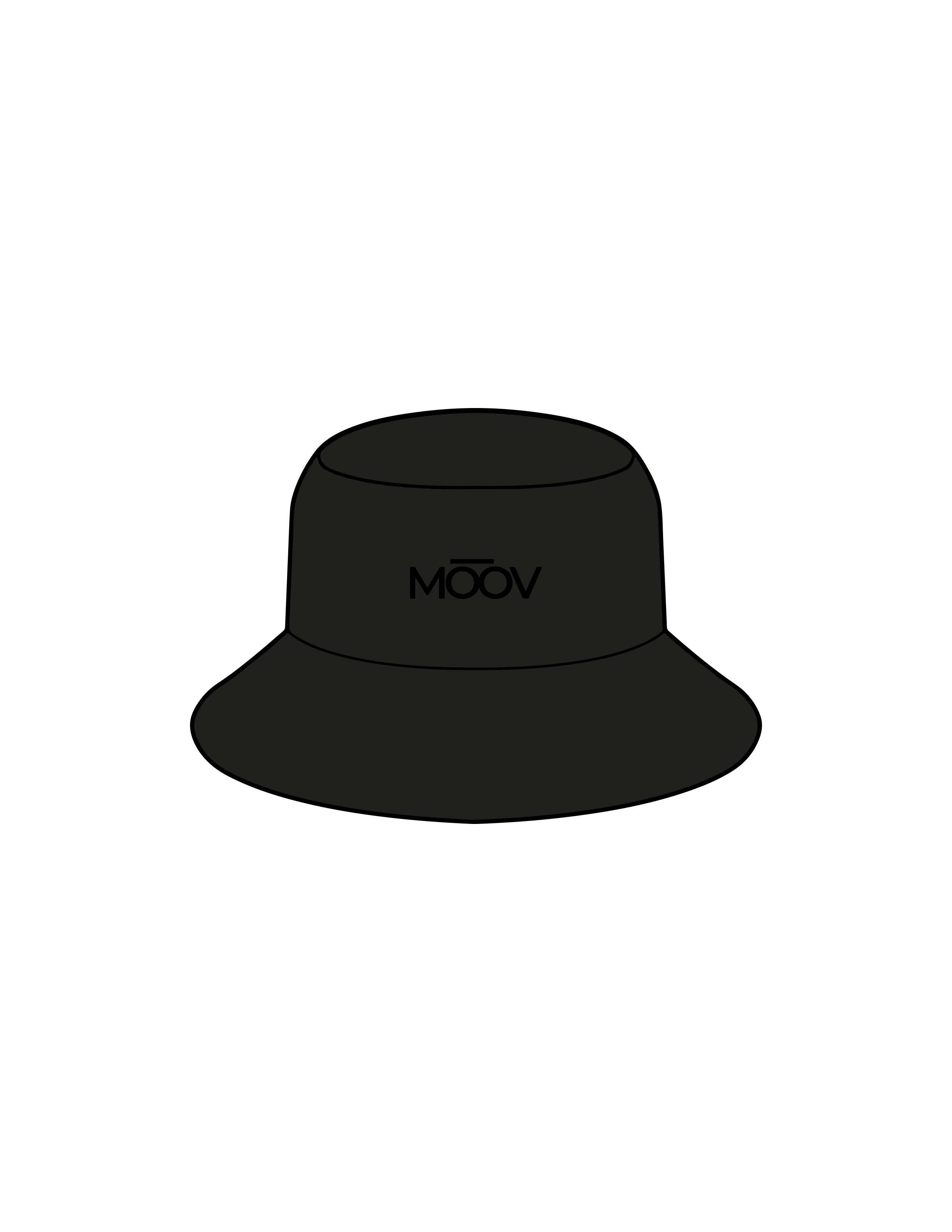 The Bucket Hat - Black - Moov Seattle - Center Crown - Embroidered - Tone on Tone