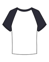The Micro Rib Baby Tee - White / Navy - Evolve Lagree - Center Chest - Printed - Black