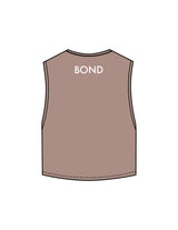The Crop Muscle Tank - Cacao - Bond Fitness - Center Chest Round & Upper Back - Printed - White