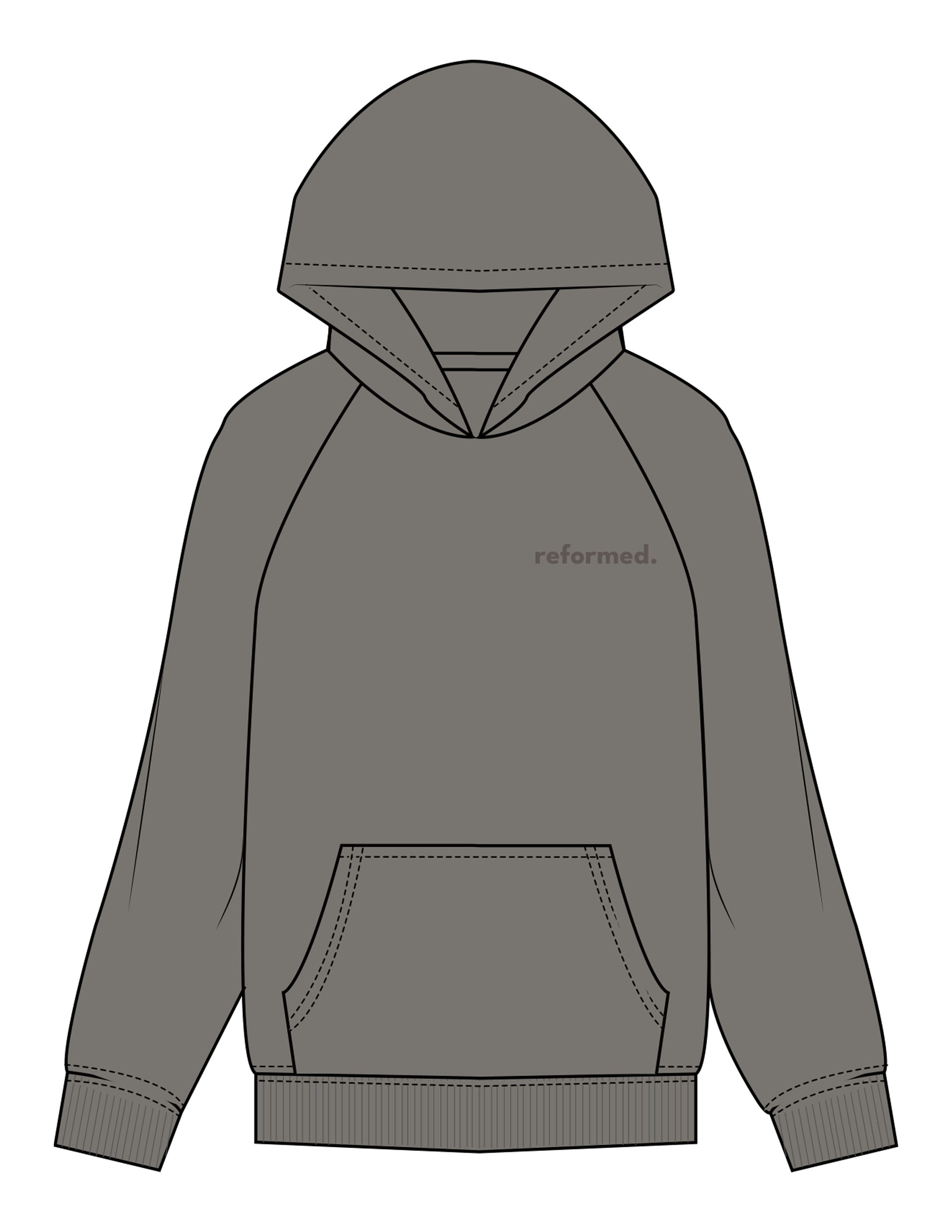 The Womens Hoodie - Washed Gray - RPCS - Left Chest - Printed - Tone on Tone
