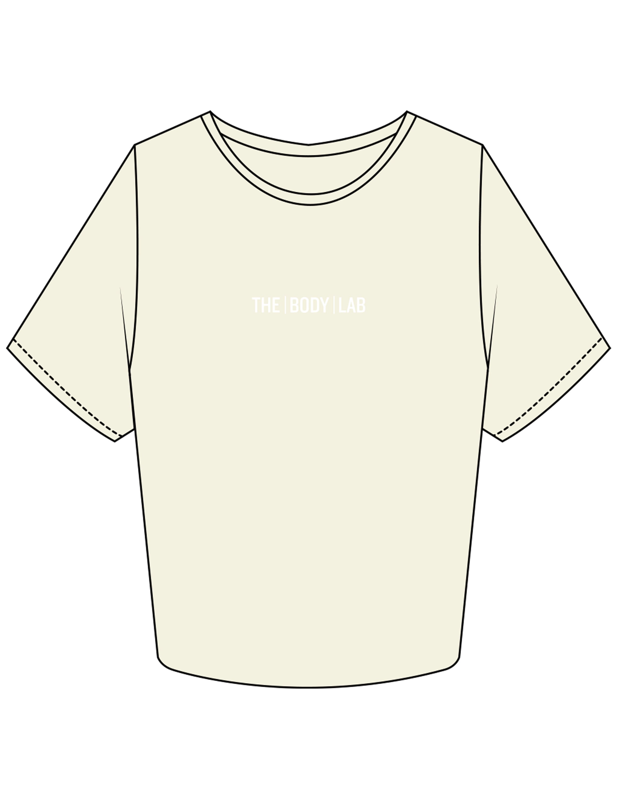 The Crop Tee - Butter - Body Lab - Center Chest - Printed - White
