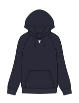 The Super Heavyweight Hoodie - Ink Blue - DontKnow.- Upper Chest - EMB - White