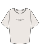 The Crop Tee - Bone - HUSTL Athletic Club - Chest Stacked - Printed - Black